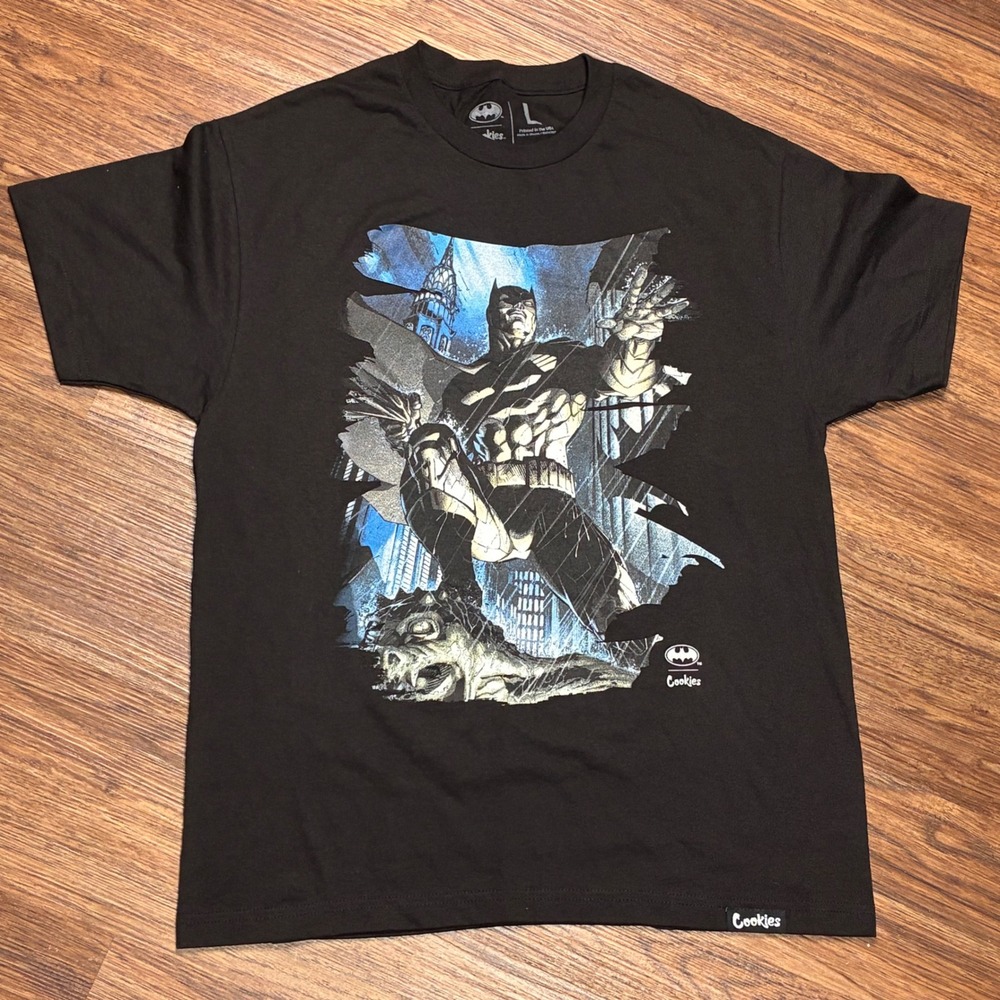 Cookies x Batman DC Comics Graphic T-Shirt Men's L Black Gotham Streetwear